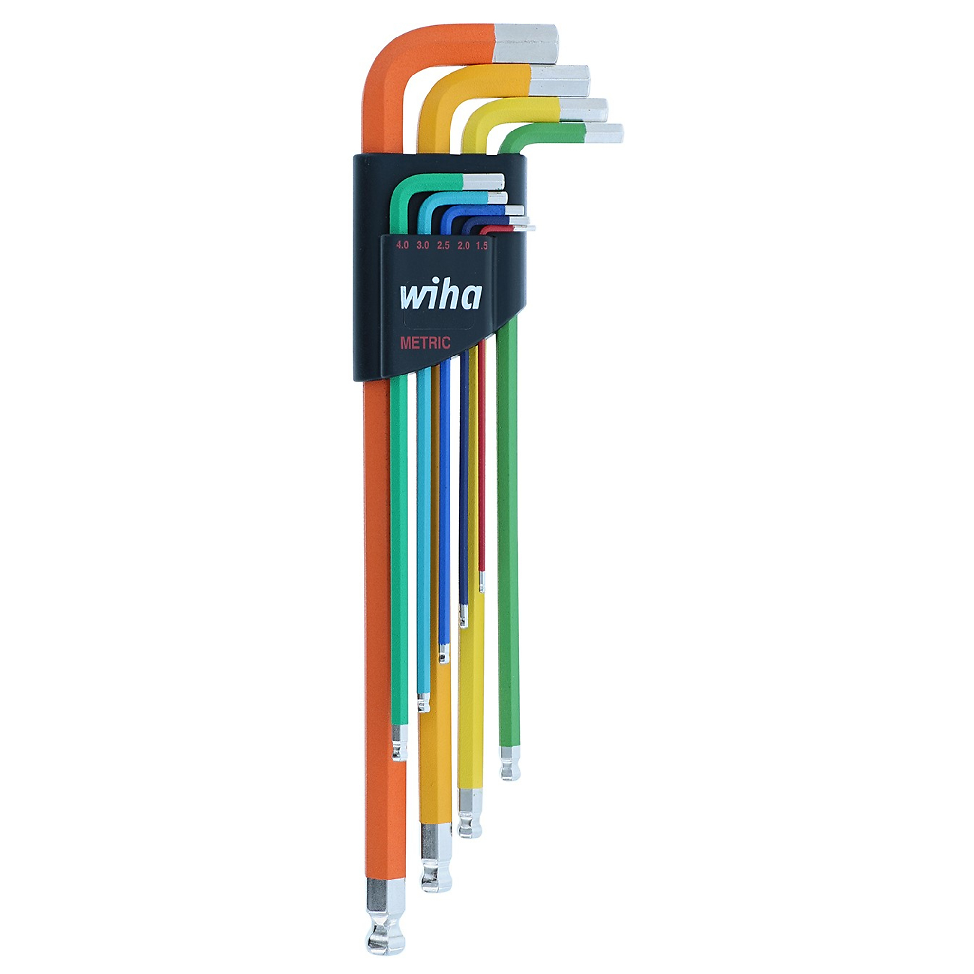 Wiha 13-Piece Ball End Color Coded Hex L-Key Set - Inch, Textured Surface, CNC Precision Machined, Model# 66981